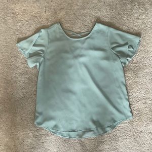 Sea foam green chiffon blouse